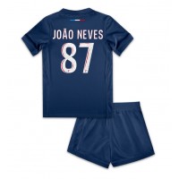 Paris Saint-Germain Joao Neves #87 Hemmaställ Barn 2024-25 Korta ärmar (+ Korta byxor)